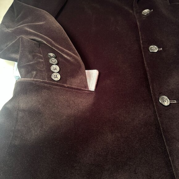 Wilke Rodriguez Single Breasted Mens Blazer 3 Button Velvet Sports Coat Jacket - Picture 7 of 16